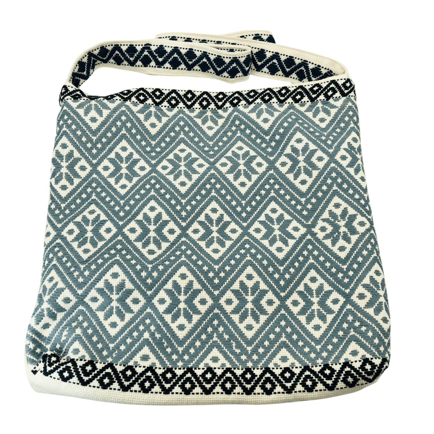Embroidered Handbag Gray