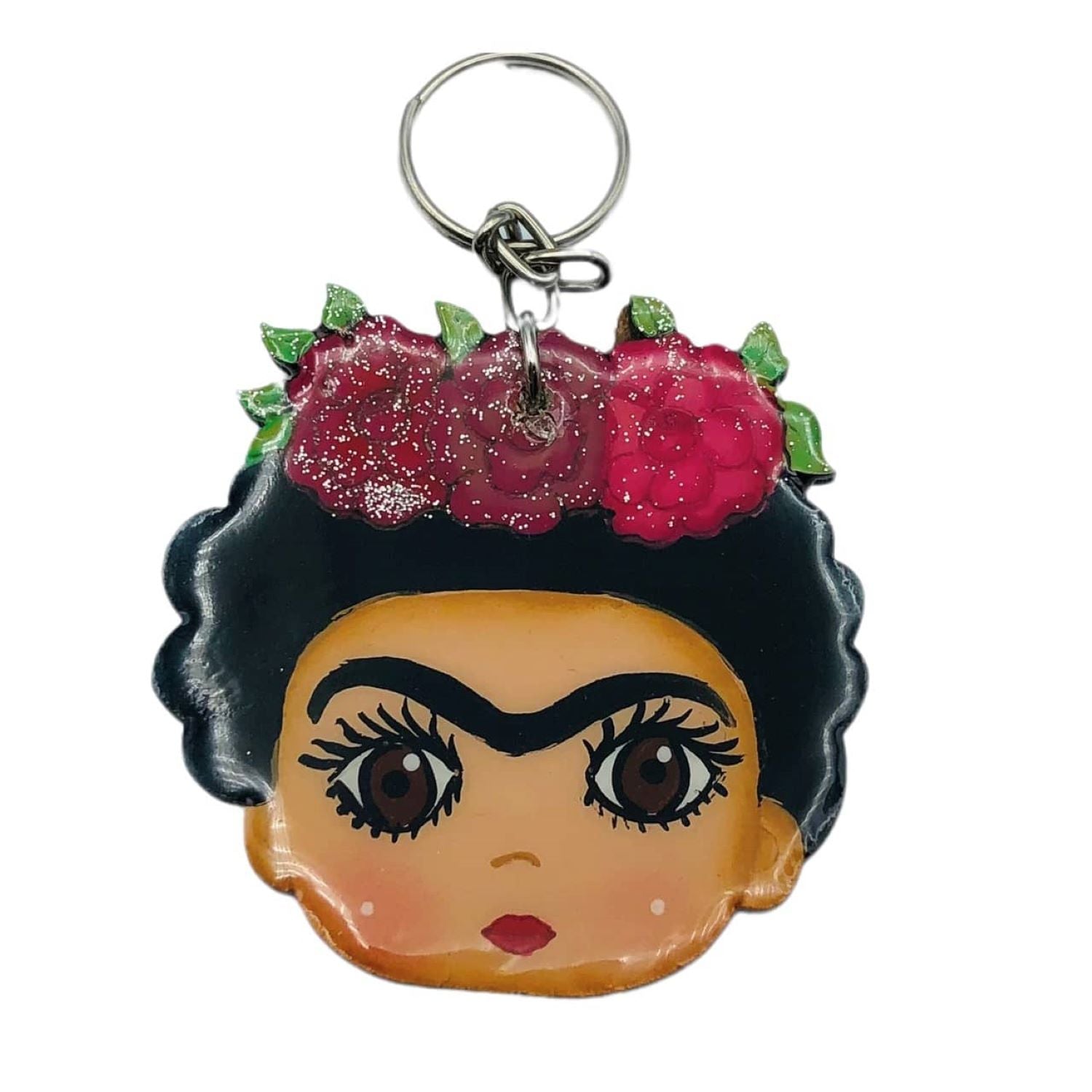 Frida Kahlo Pink Keychain