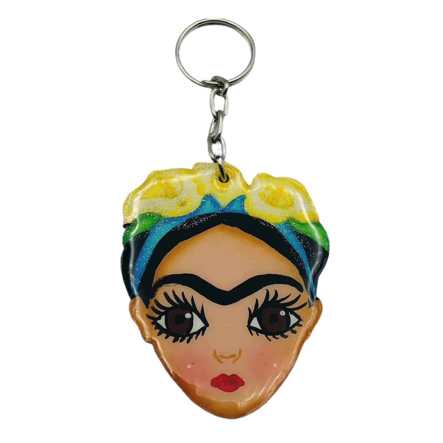 Frida Kahlo Yellow Keychain