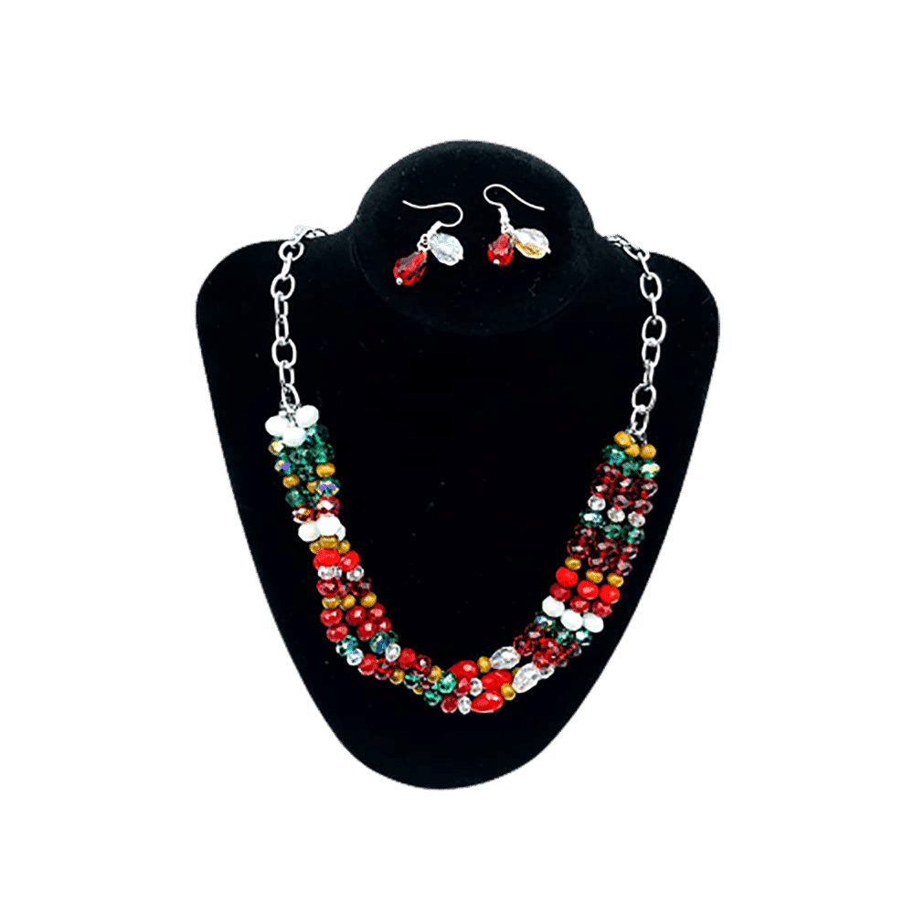 Multi Color Necklace and Earrings Set