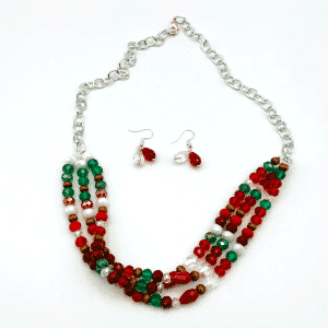 Multi Color Necklace and Earrings Set