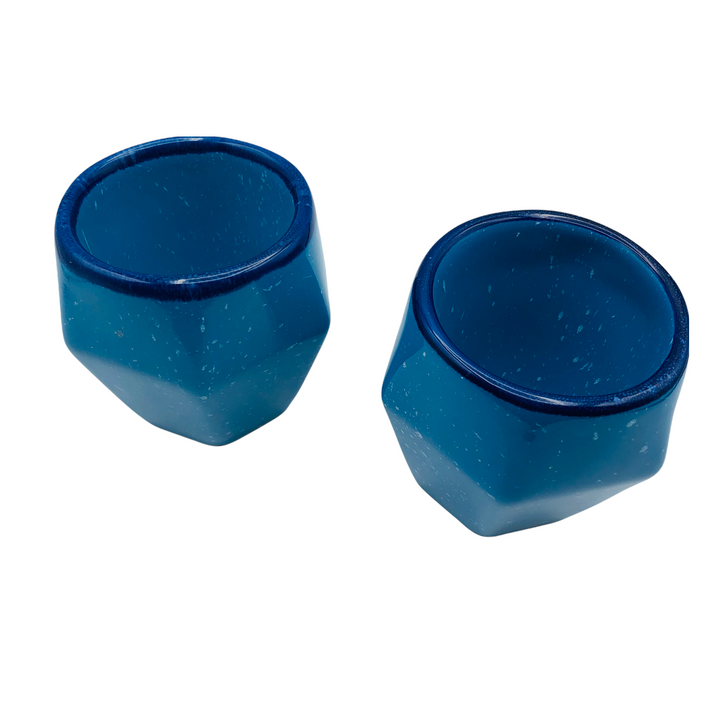 Double Walled Blue Hexagonal Coffee Cups