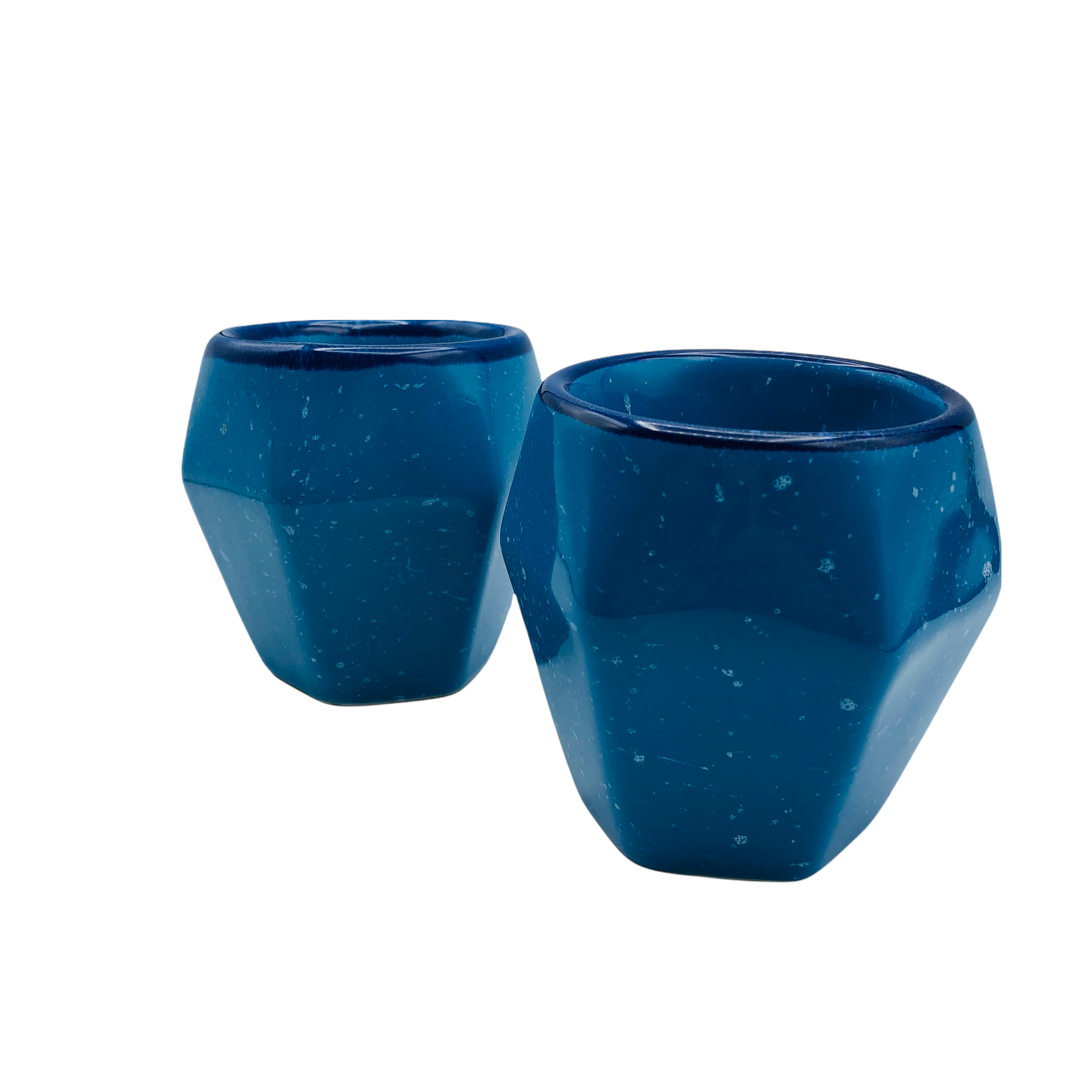 Double Walled Blue Hexagonal Coffee Cups