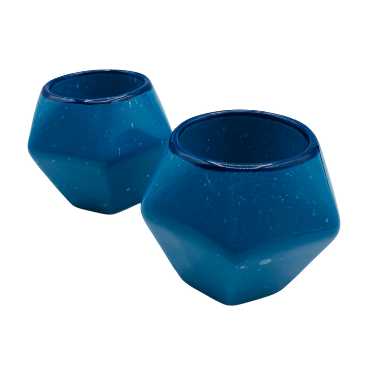 Double Walled Blue Hexagonal Espresso Cups